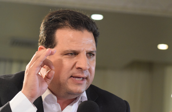 March 17, 2015 - Nazareth, Israel: The leader of the Joint List, Ayman Odeh, talks to the press after exit polls indicated that his coalition of Arab parties became the third political force in the Knesset with an estimated 13 seats. (Mehdi Chebil/Polaris)
