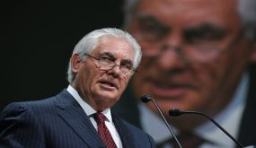 Exxon Mobil Chairman and CEO Rex Tillerson addresses a keynote speech during the World Gas Conference in Paris on June 2, 2015. AFP PHOTO / ERIC PIERMONT (Photo credit should read ERIC PIERMONT/AFP/Getty Images)