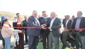 الرجوب وغنيم يفتتحان مشروع خزان وخطوط ناقلة لقرية وادي دعوق جنوب جنين
