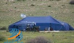 مستوطنون ينصبون خيمة في أرض بقرية الجبعة جنوب بيت لحم