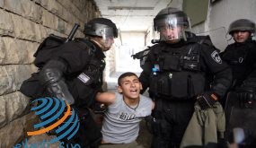 Forces of the Israeli police arrest a Palestinian youth during clashes that took place in Ras al-Amud in East Jerusalem. Sep 23 2011. Sliman Khader.