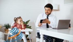 Young businessman at home