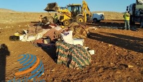 الاحتلال يهدم 8 بركسات لعائلات بدوية شرق رام الله ويستولي عليها