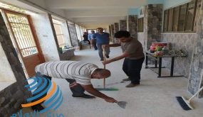 ظرف استثنائي يحول معلمي مدرسة في دير أبو مشعل إلى عمال بناء