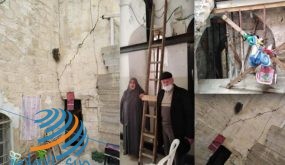 القدس: مقدسيون يعتصمون في “حوش النرسات” بباب السلسلة احتجاجا على تضرر منازلهم بفعل حفريات الاحتلال