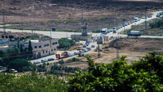 NABLUS, WEST BANK, PALESTINE - 2023/10/21: View of the Israeli military Awarta checkpoint east of Nablus in the occupied West Bank. (Photo by Nasser Ishtayeh/SOPA Images/LightRocket via Getty Images)